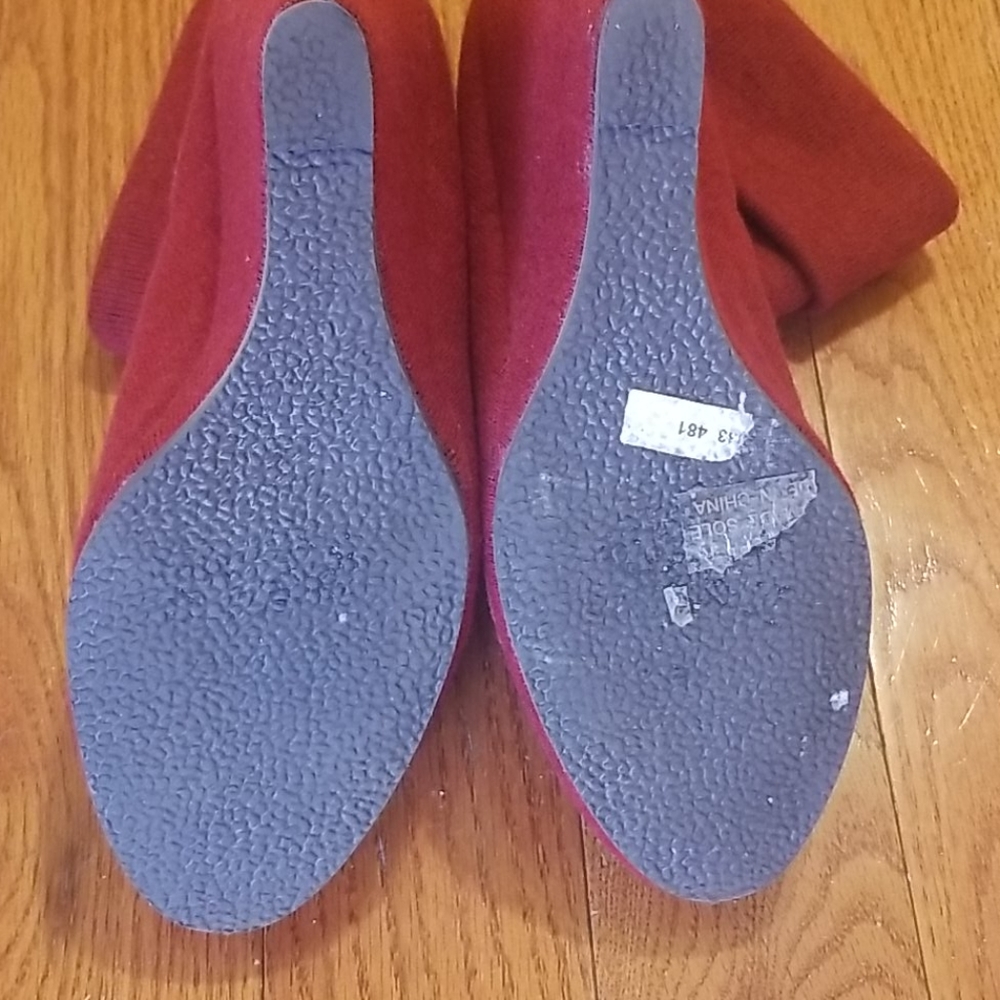Red Wedge Booties - Picture 3 of 3